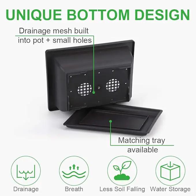 GROWNEER Bonsai Training Pots 3 Packs 9Inch with Drainage Humidity Trays, Bonsai Tree Starter Kits with 1 Repotting Mat, Growing Planter Set for Garden, Yard, Balcony, Office, Living Room by GreenHaven Gardens