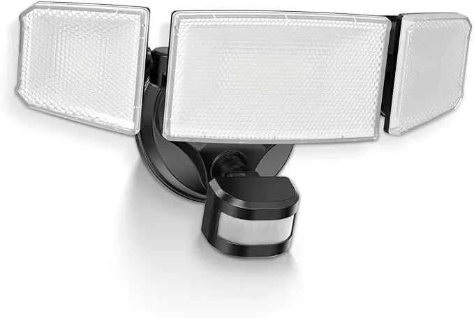 ALUSSO® LED Security Lights Motion Sensor, 60W 6000LM 3 Modes Flood Lights Outdoor Motion Sensor, 3CCT 3 Heads Outdoor Security Light Wet Location Use for House Garage Yard Walkway Black by GreenHaven Gardens