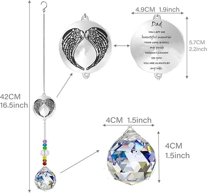 Memorial Gifts Crystal Suncatcher,Unique Sympathy Gifts for Loss of Loved One,Rainbow Maker Bereavement Gifts Box for Loss of Father Mom Dad Son Daughter Husband Brother Grandmother (Dad) by GreenHaven Gardens