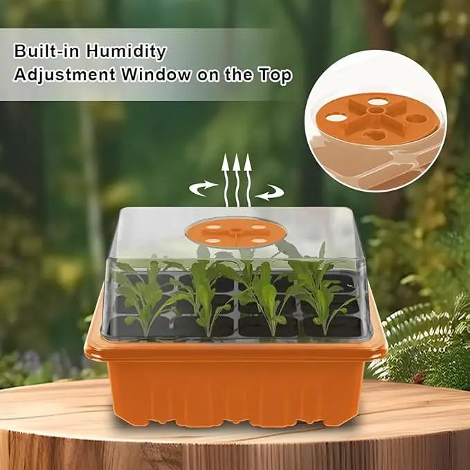 GooingTop Seedling Trays + Heat Mat 10''x20.7'', 6 Pack 72 Cells Plant Grow Starter with Adjustable Humidity Vent for Mini Greenhouse Garden Germination,Bonsai Seed Starting Growing by GreenHaven Gardens