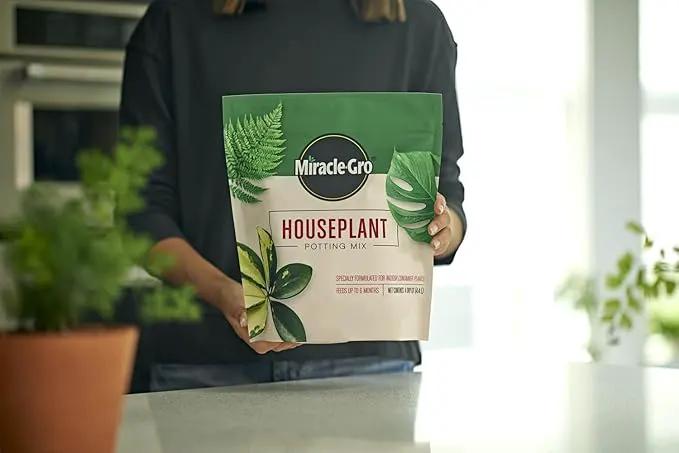 Miracle-Gro Houseplant Potting Mix - Fertilized Soil, Designed to be Less Prone to Gnats, 4 qt. (2-Pack) by GreenHaven Gardens