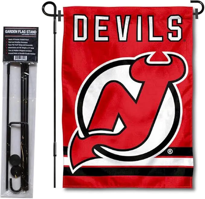 WinCraft New Jersey Devils Garden Flag with Pole Stand Holder by GreenHaven Gardens
