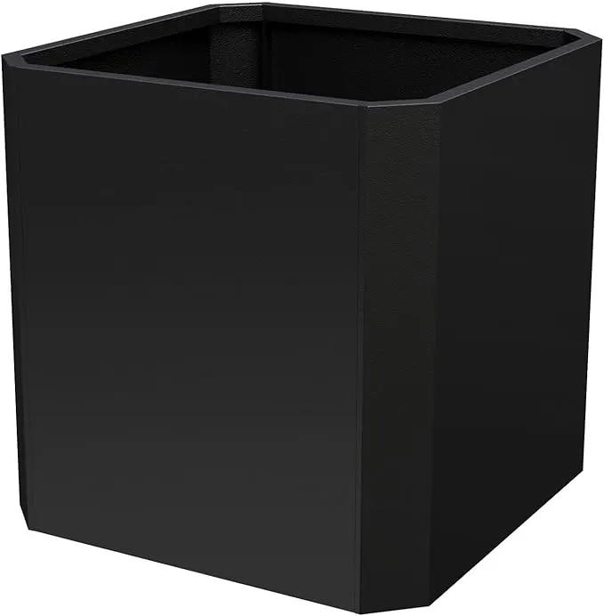 Steel Planter Box-26"x26"x26"-Large Square Planter Box-Outdoor Indoor-Cube Steel Planter Heavy Duty Black Metal Planter Flower Pot Commercial Residential for Home Garden Porch Hotel Patio by GreenHaven Gardens