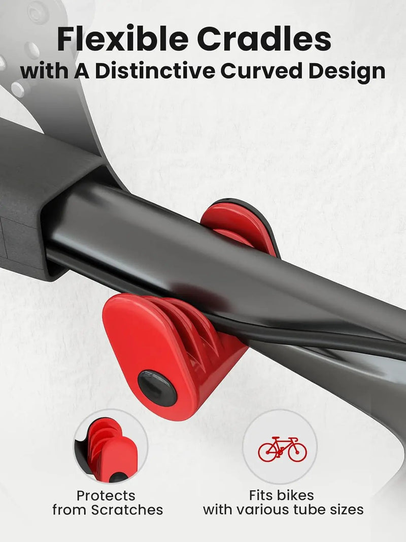 YORKING Bike Wall Mount, Horizontal Wall Mount Hanger Holds Up to 55Lbs Bike Indoor Storage Rack Hook with 5 Adjustable Levels, Extends to Fit 32.6" Handlebars for 1 Bicycle in Home Garage – Red by GreenHaven Gardens