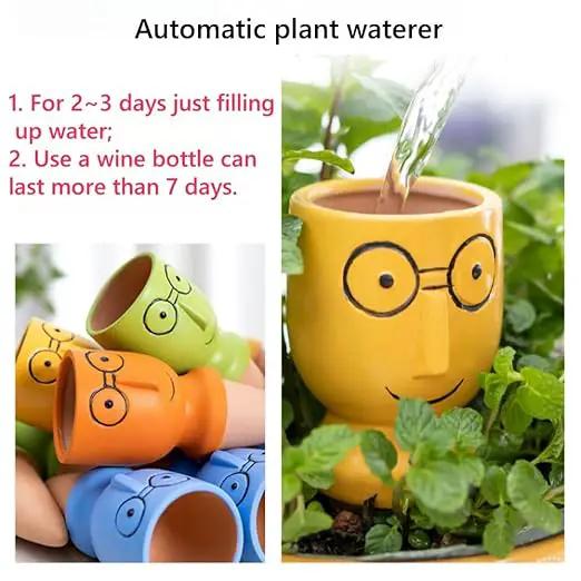 4 Pack Plant Watering Devices, Terracotta Watering Spikes, Vacation Self Watering Planter Insert, Automatic Plant Waterer for Indoor Outdoor Plants (Big Head) by GreenHaven Gardens