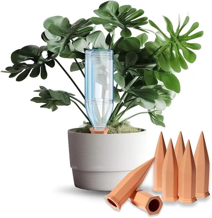 Terracotta Plant Watering Stakes, Self-Watering System for Indoor and Outdoor Plants, 20-Pack by GreenHaven Gardens