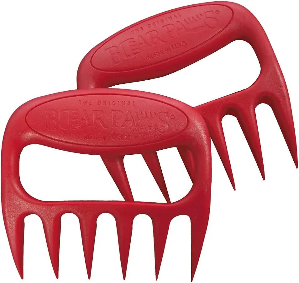 Bear Paws Meat Claws - The Original Meat Shredder Claws for Pulled Pork, USA Made - Easily Lift, Shred, Pull and Serve Pork, Chicken, Brisket and Turkey - Gift for Dad on Father's Day! (Red) by GreenHaven Gardens