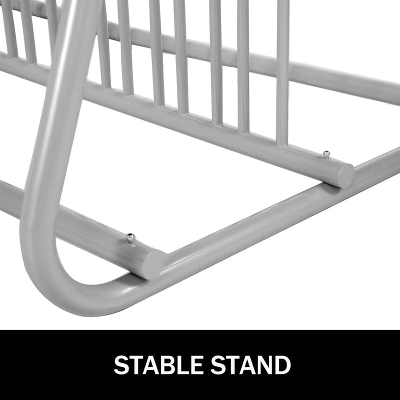 BestEquip 10 Holders Floor Bike Rack, 59" Length All-Steel Grid Bike Rack, 10-Bike Capacity Dual-Side Storage Stand for Garages Streets Yards Bike Events by GreenHaven Gardens