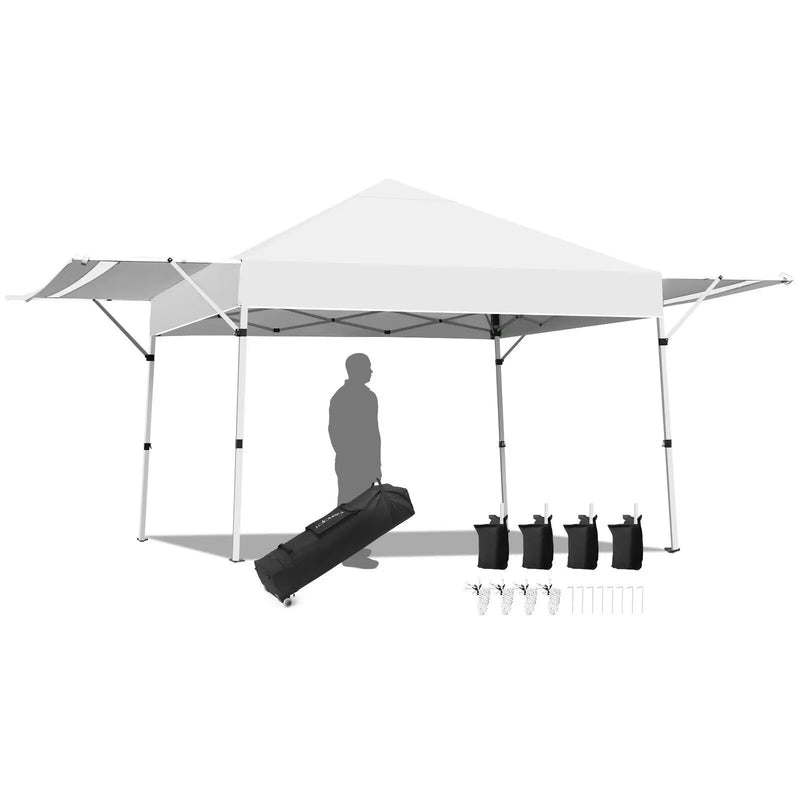 17 Feet x 10 Feet Foldable Pop Up Canopy with Adjustable Instant Sun Shelter by DirectDeals