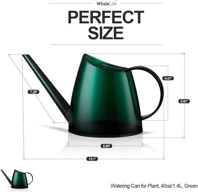 WhaleLife Indoor Watering Can for House Bonsai Plants (1.4L, Green) by GreenHaven Gardens