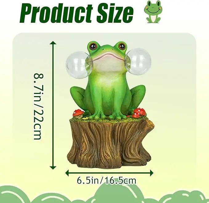 Solar Frog Garden Decor - Mushroom Outdoor Statue for Garden Ornaments, Lawn, Flower Bed, Pond, Patio, Porch - Frog Gifts for Women, Mom, Grandma by GreenHaven Gardens