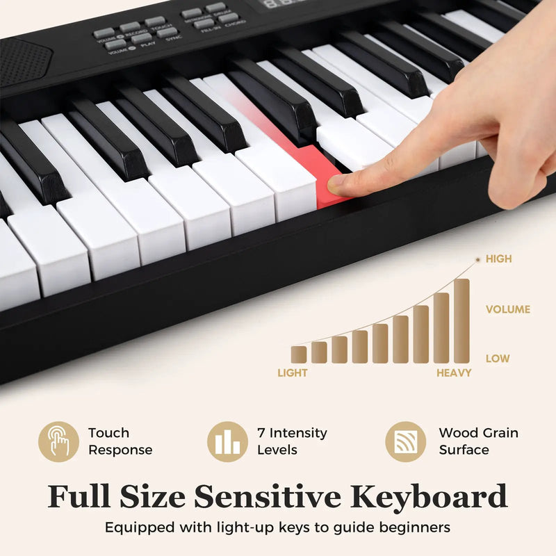 61-Key Foldable Piano Keyboard Full-size Electronic Keyboard with MIDI and Split Function by DirectDeals