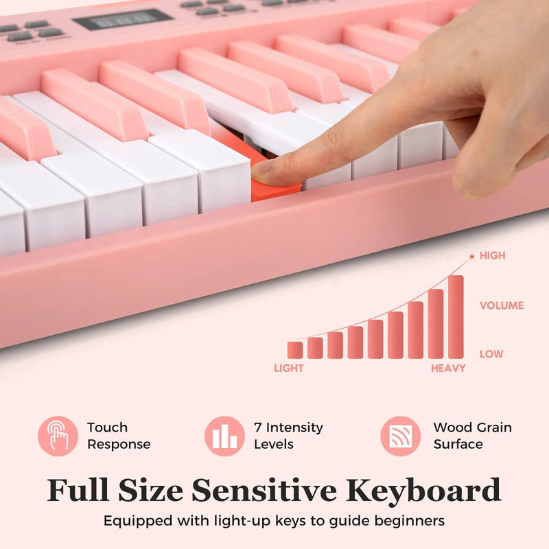 61-Key Foldable Piano Keyboard Full-size Electronic Keyboard with MIDI and Split Function by DirectDeals