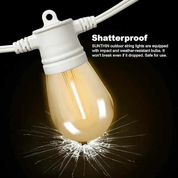 SUNTHIN White Outdoor String Lights, 96FT White Patio Lights with 32 Shatterproof LED Bulbs for Garden, Backyard, Porch, Cafe, Deck, Wedding, Party, Gathering by GreenHaven Gardens