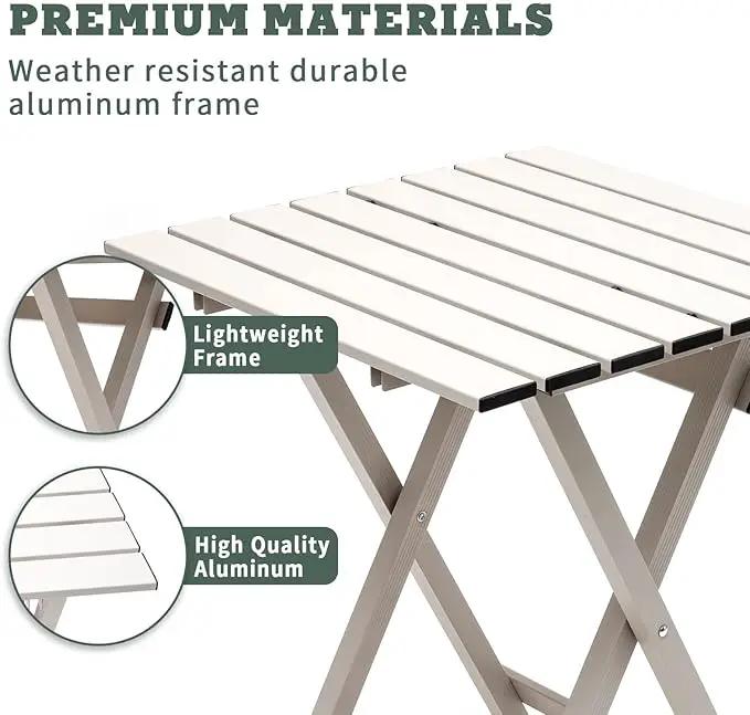 SUNNYFEEL Folding Camping Table - Lightweight Aluminum Portable Picnic Table, 18.5x18.5x24.5 Inch for Cooking, Beach, Hiking, Travel, Fishing, BBQ, Indoor Outdoor Small Foldable Camp Tables by GreenHaven Gardens