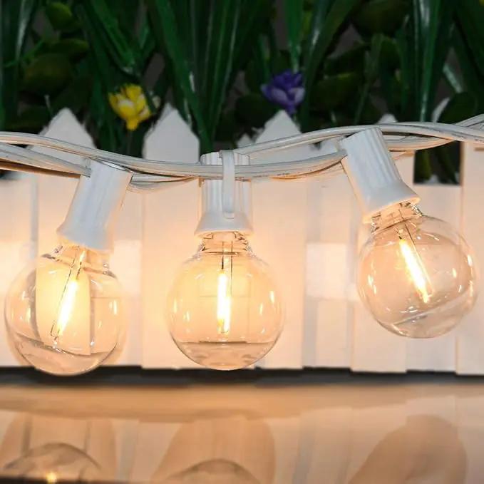GOOTHY 50Ft LED String Lights, G40 LED Outdoor String Lights with 22 Shatterproof Globe LED Bulbs (2 Spare), Indoor/Outdoor Decoration String Lights for Patio Garden Bistro Backyard -White Wire by GreenHaven Gardens