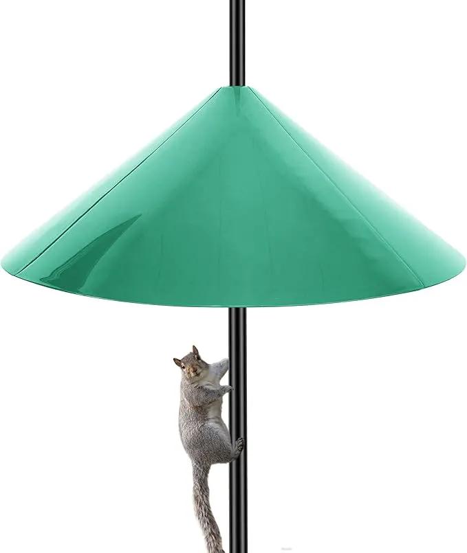 Squirrel Baffle for Bird Feeder Pole, 19-Inch Outdoor Bird Feeder Guard, Squirrel-Proof Birdhouse Baffles, Shepherd's Hook for Outside(LightGreen) by GreenHaven Gardens