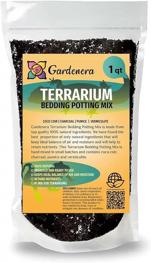 Terrarium Bedding - Premium Blend of Coco Coir, Charcoal, Pumice, and Vermiculite for Vibrant Terrariums - 1 Quart by GreenHaven Gardens