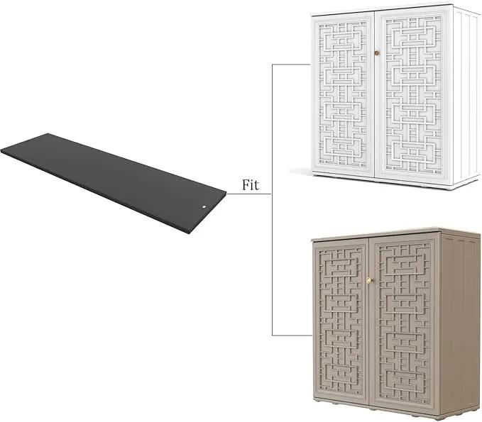 HOMSPARK Indoor/Outdoor Storage Cabinet with Doors and Shelf, 34”x16”x36” HDPE Plastic Storage Box for Bedroom, Bathroom, Living Room, Balcony, Multi-Purpose for Toys, Kitchen Tools, Coffee by GreenHaven Gardens