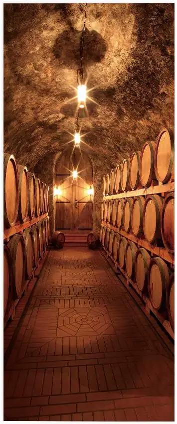 3D Door Stickers Murals - Peel & Stick Wine Cellar Theme - Removable PVC Waterproof Door Poster, 37.4" x 84.6" for Bedroom & Living Room by GreenHaven Gardens