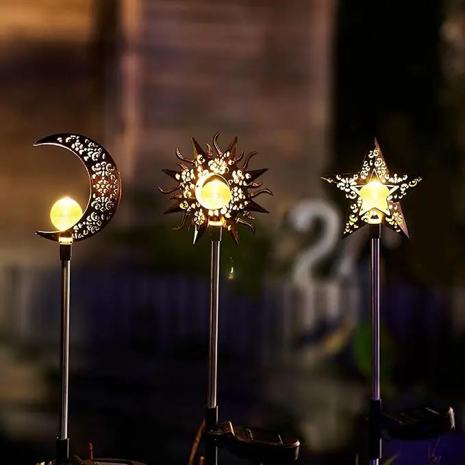 Tryme Solar Lights Outdoor Garden Decorations Sun Moon Star Stake Light Decorative Waterproof Warm White LED Yard Decor for Pathway Lawn Patio Courtyard Backyard by GreenHaven Gardens