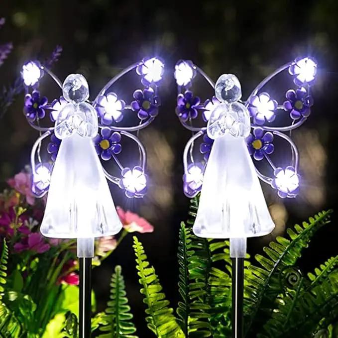 YWBL-WH 2PCS Angel Solar Lights LED Solar Garden Stake Lights Outdoor Garden Eternal Light Angel Decoration (Blue) by GreenHaven Gardens