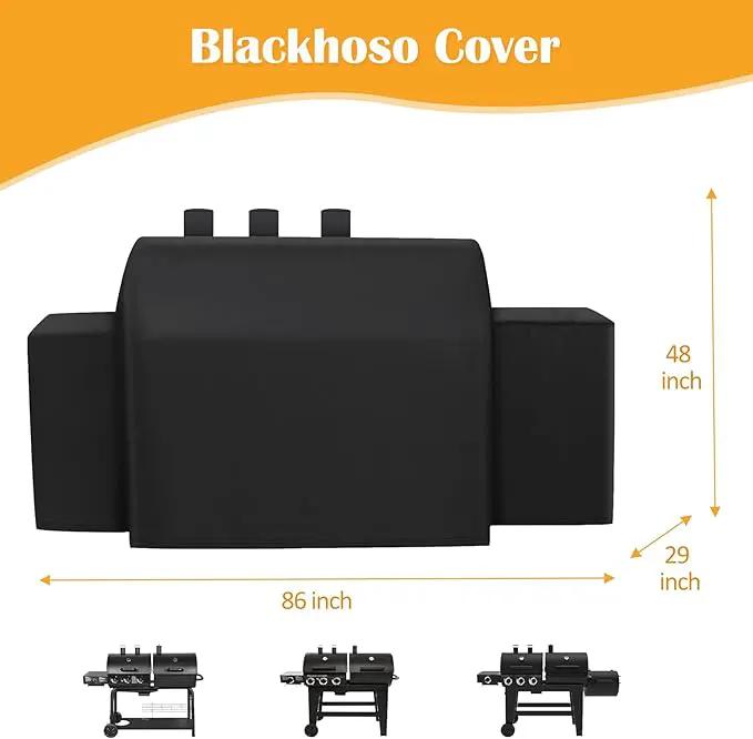 Grill Cover for Char-Griller 3-Burner Dual Fuel Expandable Propane Gas and Charcoal Outdoor Polyester Grill and Smoker Cover, Heavy Duty Waterproof UV Resistant Cover, Outdoor BBQ Accessories by GreenHaven Gardens