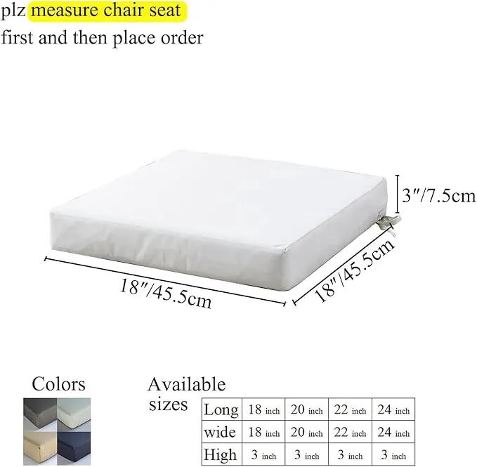 Patio Chair Cushions Non Slip Bottom Chair Pad with Ties Waterproof Square Outdoor Seat Cushion Replacement for Garden Swing Furniture Set of 2 18 x18 Inch, Beige by GreenHaven Gardens