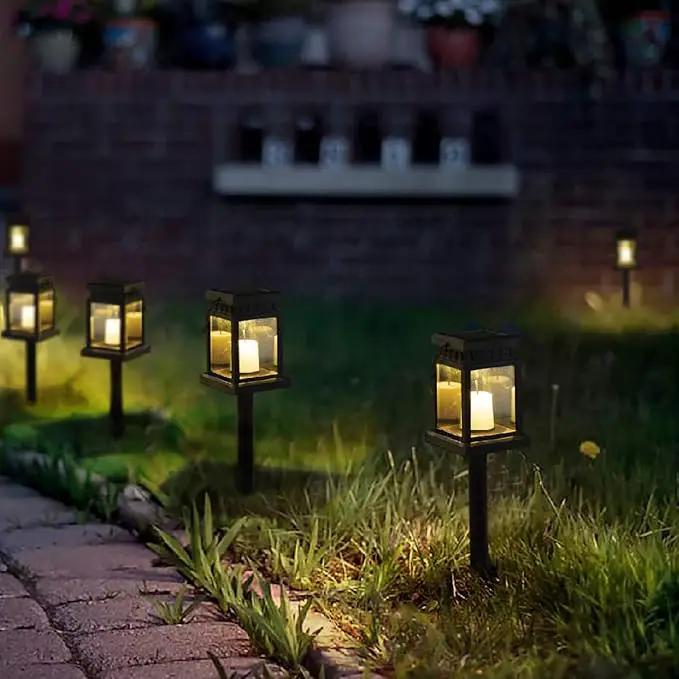 GIGALUMI 8 Pack Solar Hanging Lantern Outdoor, Candle Effect Light with Stakes for Garden, Patio, Lawn, Deck, Umbrella, Tent, Tree, Yard, Driveway-Warm White by GreenHaven Gardens
