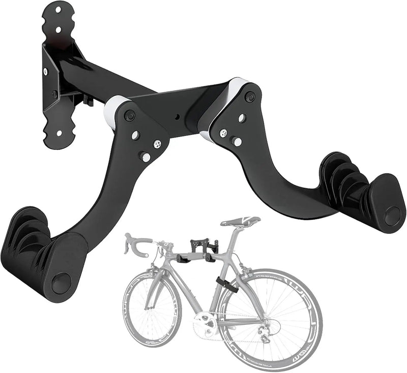 YORKING Bike Wall Mount, Horizontal Wall Mount Hanger Holds Up to 55Lbs Bike Indoor Storage Rack Hook with 5 Adjustable Levels, Extends to Fit 32.6" Handlebars for 1 Bicycle in Home Garage – Black by GreenHaven Gardens