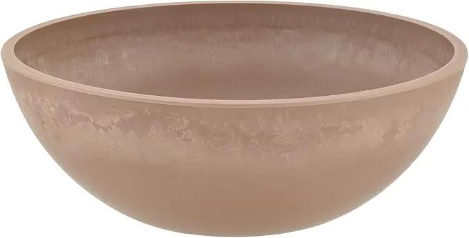 PSW Pot M30TP Collection Shallow Garden Bowl Low Planter for Succulents, Bonsai, Fairy Gardens, Herbs, 12-inch, Taupe by GreenHaven Gardens