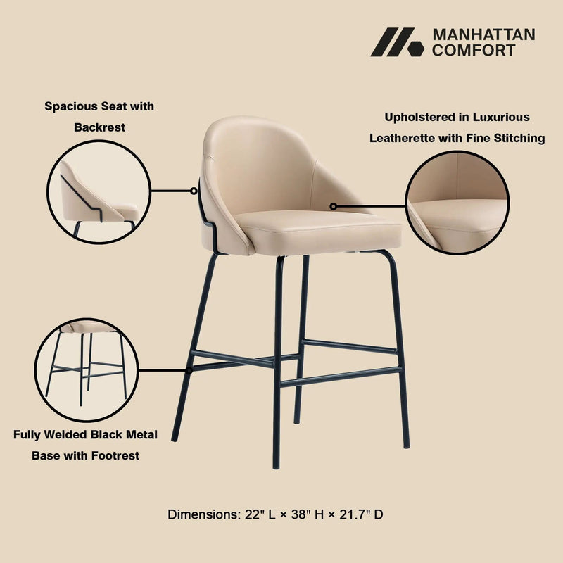Gracie - Upholstered Counter Stool by HouseOfZazla