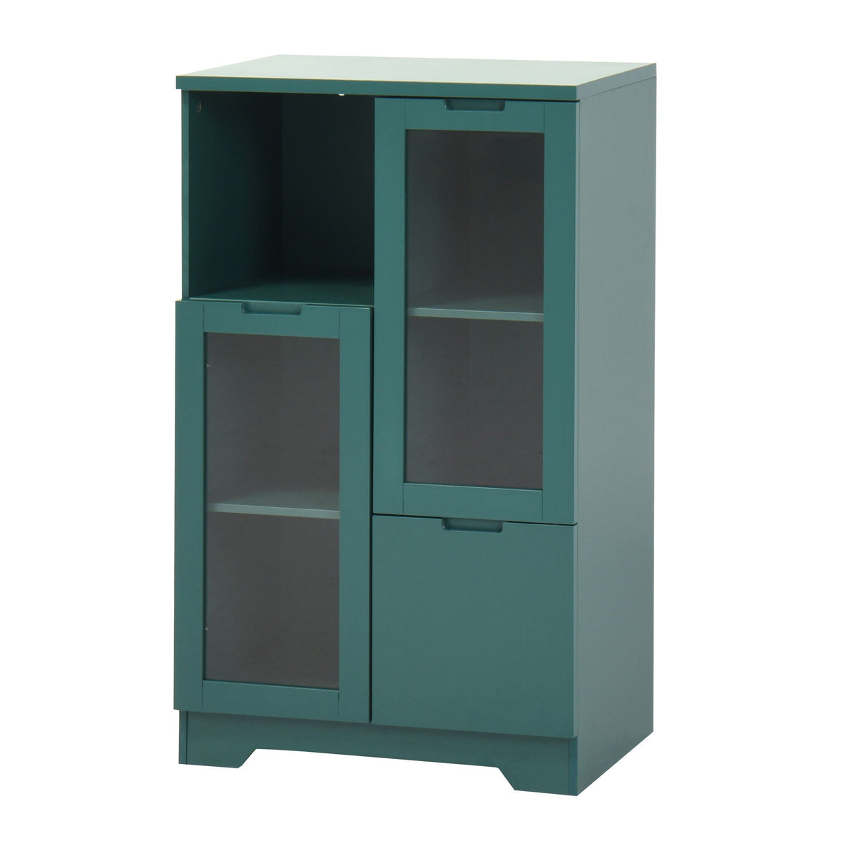 Modern Cabinet with Glass Doors and Drawer - Adjustable Shelves - Multiple Colors, photo 3 of 16