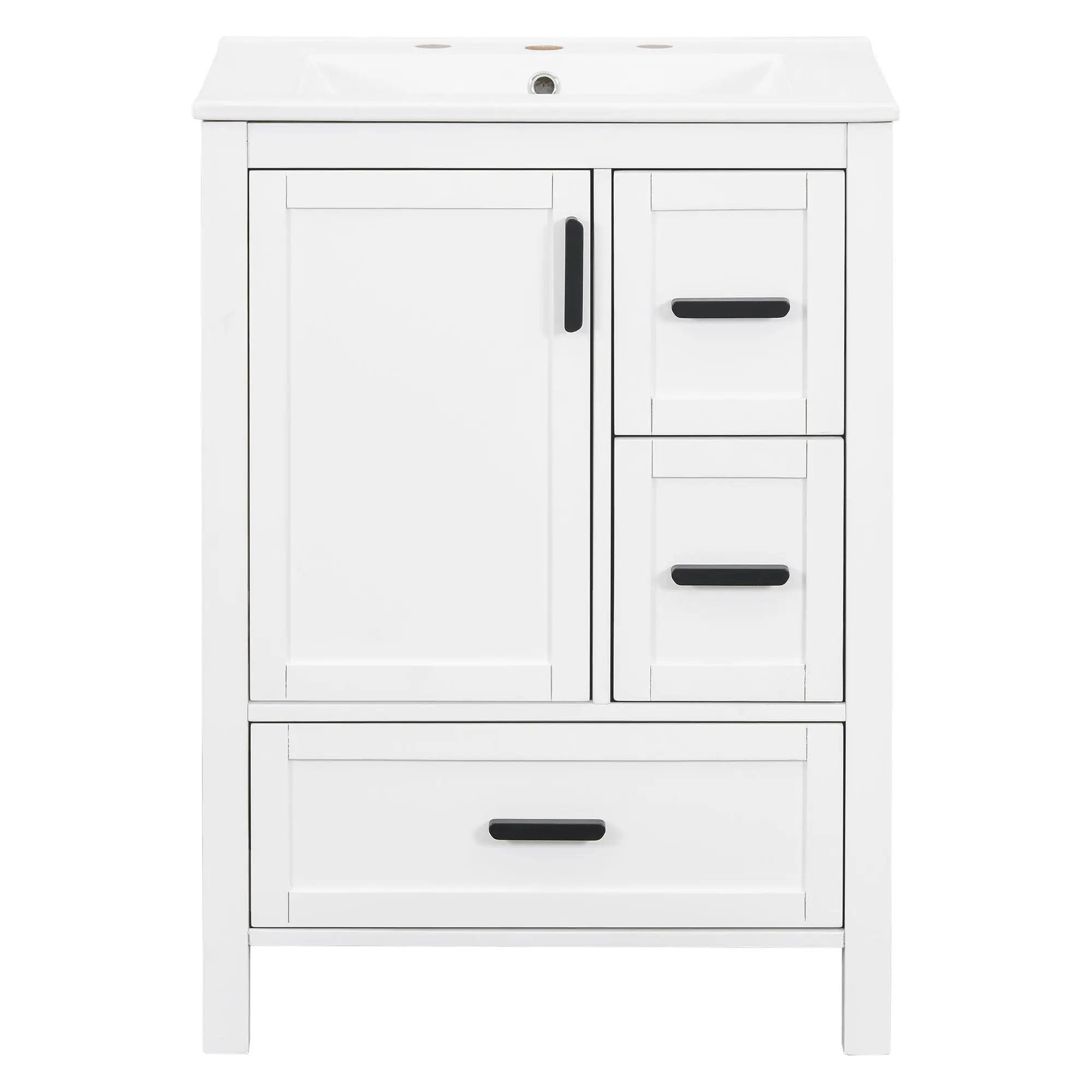 Bathroom Vanity With Sink, Soft-Close Doors, Double-Layer Shelf And 3 Drawers by HouseOfZazla