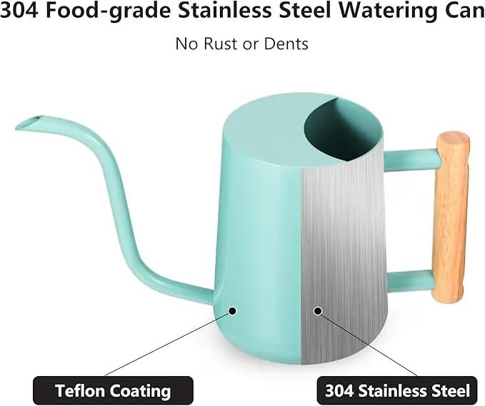 Watering Can Indoor Plants, 35oz Small Watering Can Indoor Stainless Steel Metal Watering Can Modern Decorative Watering Pot with Long Spout for Indoor House Plant Bonsai Outdoor Garden Flowers -Green by GreenHaven Gardens