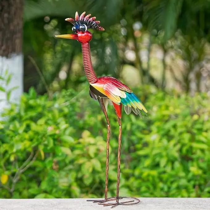 DREAMSOUL 30" Tall Wacky Metal Rooster Garden Statues, Funny Chicken Outdoor Statues Red Rooster Statue for Garden Patio Art Decor by GreenHaven Gardens