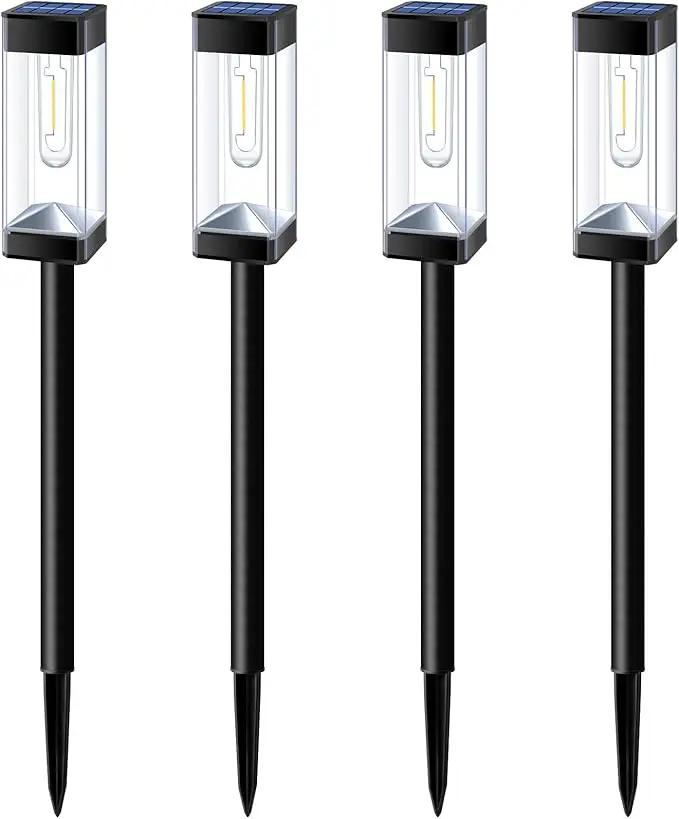 Solar Pathway Lights Outdoor Waterproof Solar Outdoor Lights with LED Tungsten Filament Bulb, Auto On/Off Garden Lighting for Outside Yard Landscape Driveway Lawn Path 4 Pack by GreenHaven Gardens