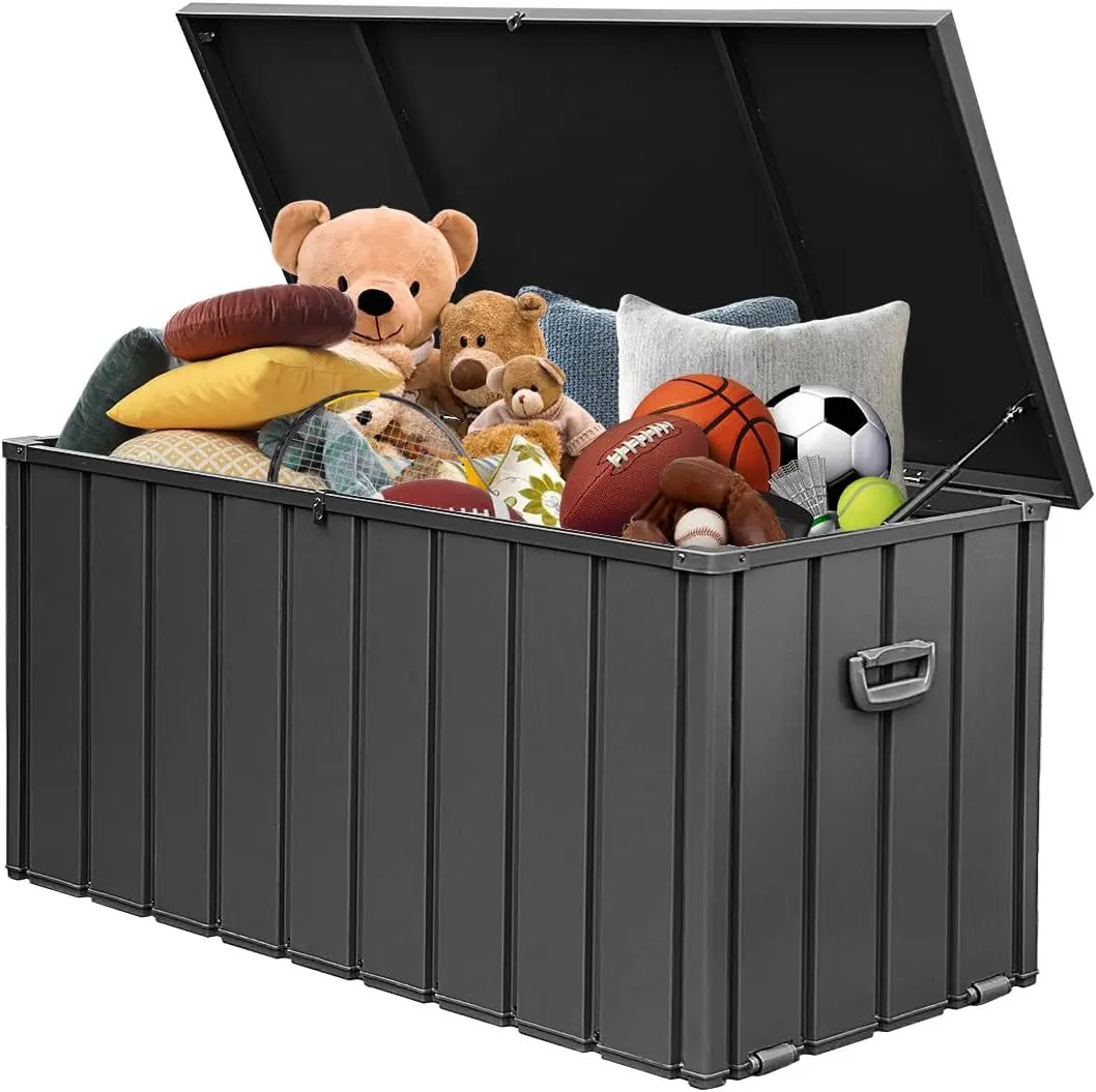 Domi 100-Gallon Outdoor Storage Box – Waterproof, Lockable Storage Cabinet for Patio Furniture, Garden Tools & Pool Supplies – Large Metal Storage for Cushions, Toys & More by GreenHaven Gardens