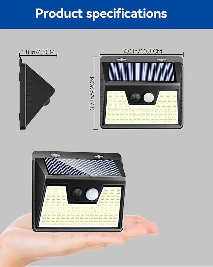 Peasur Solar Powered Lights Outdoor, 140LED 16Pack Motion Sensor Light Outside, IP65 Waterproof Fence Security Lighting with 3 Modes for Yard Wall Garden Cool White by GreenHaven Gardens
