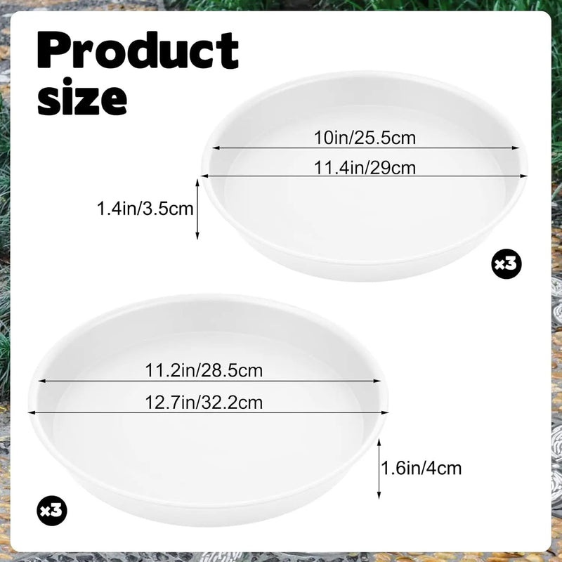 2 Size Round Stepping Stone Molds, 6 Pcs 10''/ 11.2'' Reusable Concrete Mold for Garden Stepping Stones Large Tray for Concrete and Stained Glass for Garden Walk Way White by GreenHaven Gardens