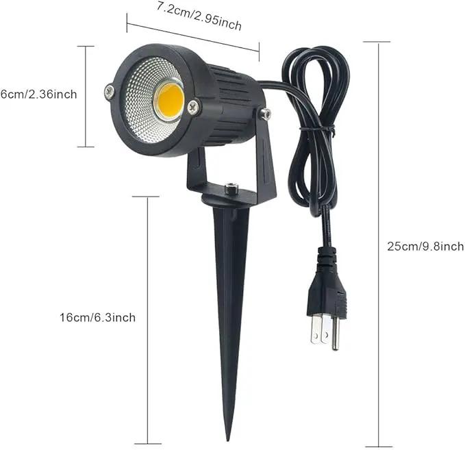Pack of 2, Outdoor LED Landscape Lights Waterproof Spotlight with Spike Stand and Plug for Driveway, Outdoor Lawn Lighting, Flood Garden, Yard (9W Warm White) by GreenHaven Gardens