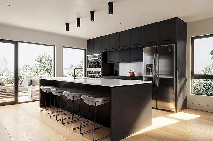 Dimoon 78.7''x15.7'' Black Skin Peel and Stick Wallpaper Contact Paper Modern Self Adhesive Wall Paper Removable Renter Friendly Textured Solid Color Cabinet Vinyl Roll (78.7''x15.7'',Black Skin) by GreenHaven Gardens