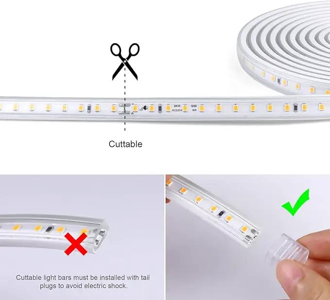 AIMENGTE LED Strip Lights for Room - Outdoor Led Strip Lighting Waterproof, AC 110V, 1200LEDs, 3000k LED Rope Lights for Garden, Patio, Living Room Bedroom Kitchen Home Decoration(32.8ft, Warm White) by GreenHaven Gardens