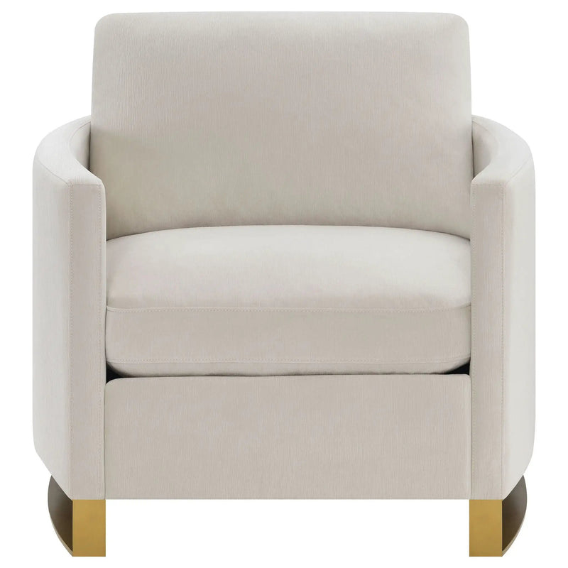 Corliss Upholstered Curved Track Arm Chair Beige by Unique Piece Furniture