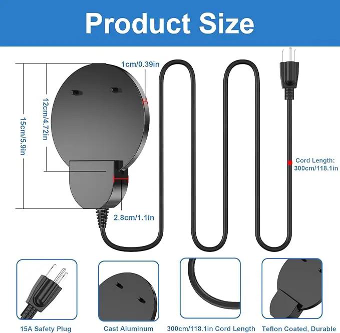 Bird Bath Heater,Pond Heater 500W,Full-Covered Aluminum Bird Bath Heater for Outdoors in Winter,Stock Tank Heater with Thermostatically Controlled,Chicken Water Heater-Deicer,livestock water heater by GreenHaven Gardens
