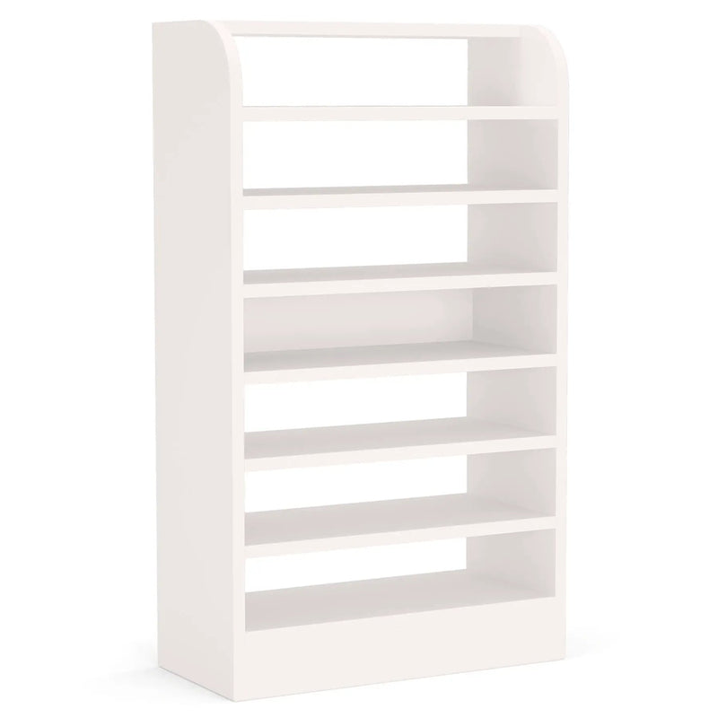 8 Tier Tall Shoe Rack, Wooden Shoe Storage Cabinet, Entryway Organizer - White by HouseOfZazla