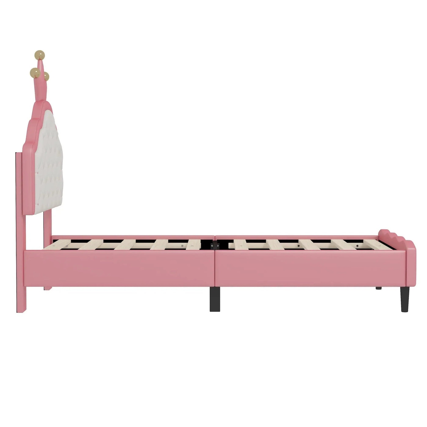 Lovely Crown Fantasy Princess Bed With Tufted Headboard by Unique Piece Furniture