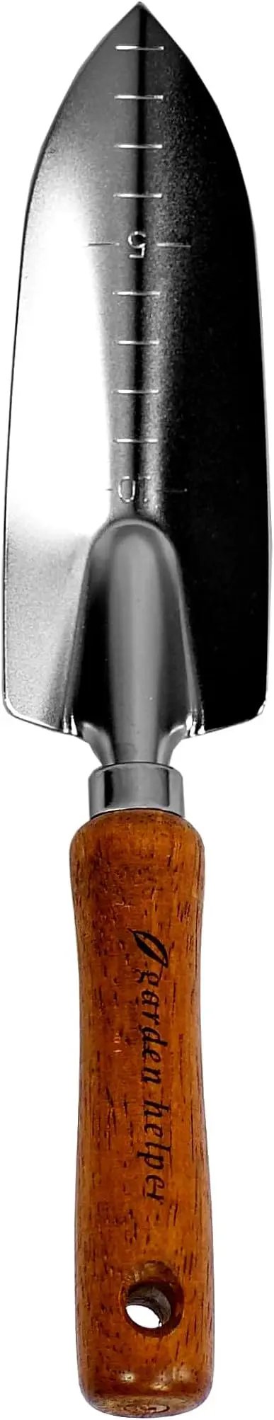 Japanese Garden Trowel Heavy Duty Japanese Steel with Wood Handle, Garden Transplanter Tool for Digging, Scooping, Transplanting, Made in Japan, Small Silver by GreenHaven Gardens
