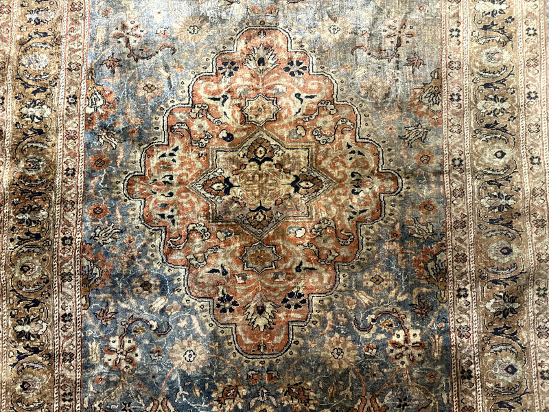 Silk Turkish Kayseri Rug 5x7, Light Blue by Jewel Rugs