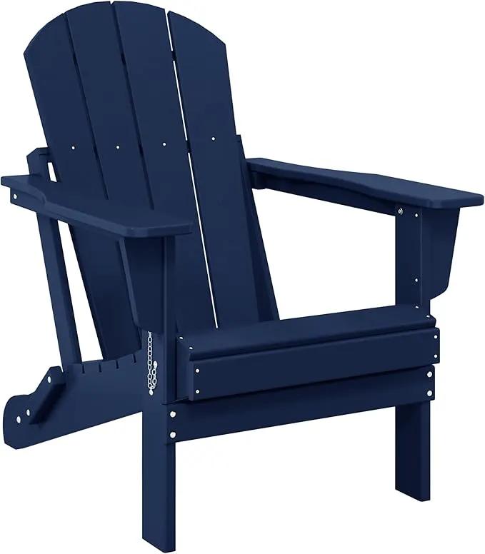 Westin Outdoors Laguna WO Home Outdoor Adirondack Folding Chair Lounger Seat Traditional Retro Home Furniture for Beach, Balcony, Backyard, Lawn, Patio, Pool, Deck, Garden (Navy Blue) by GreenHaven Gardens